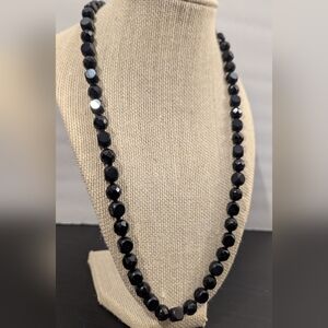 Untested Elegant Black Beaded Necklace 22"